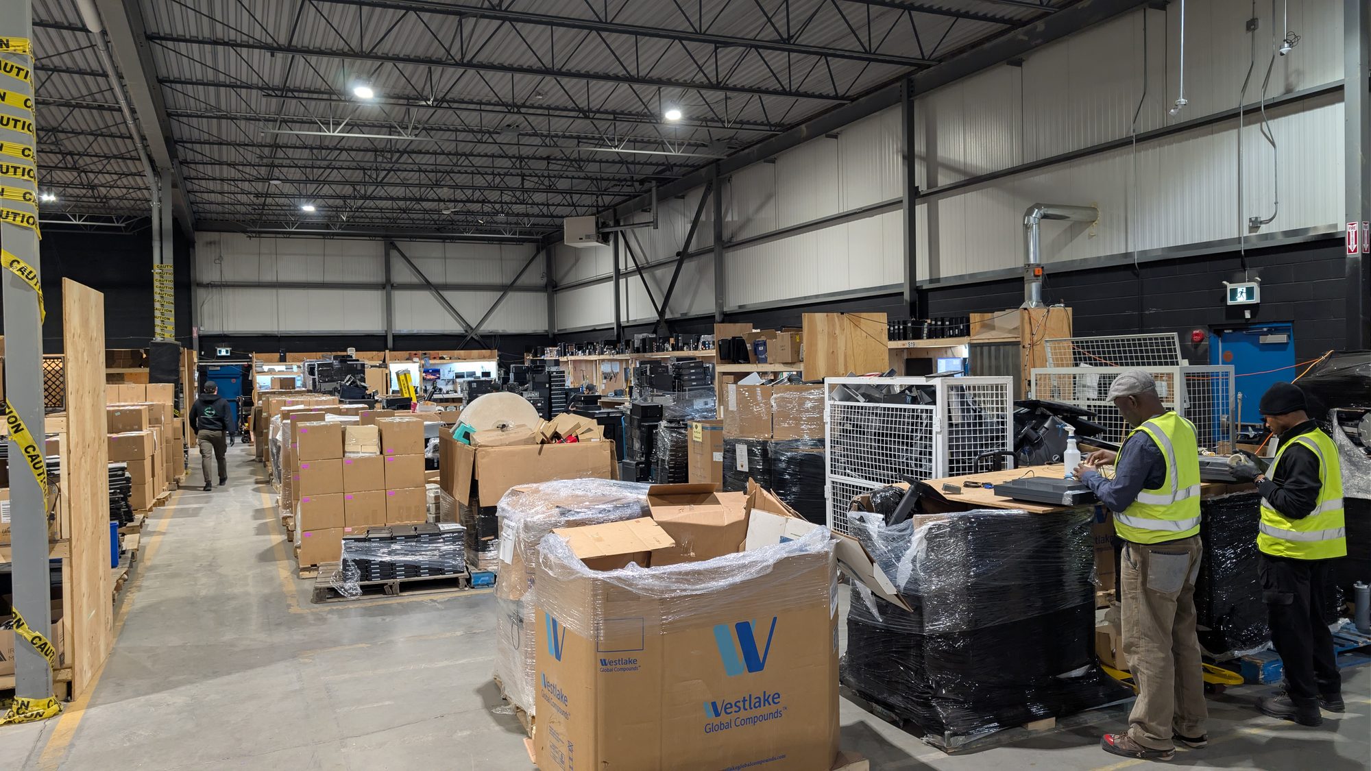 Wide view of the ERA refurbishment warehouse floor